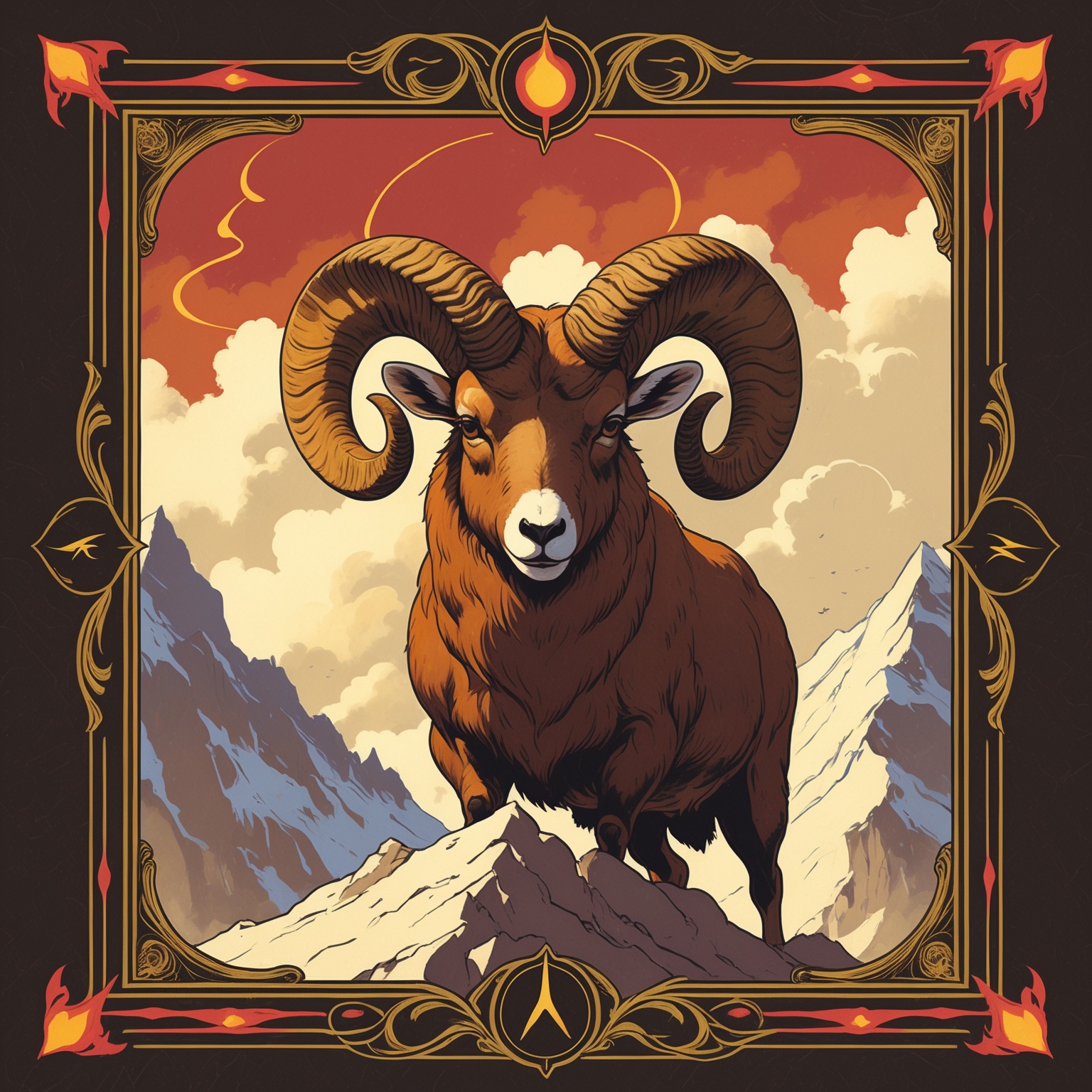 Ram of the Crimson Summit, the Bighorn Ram, spirit animal of the Aries ENTJ
