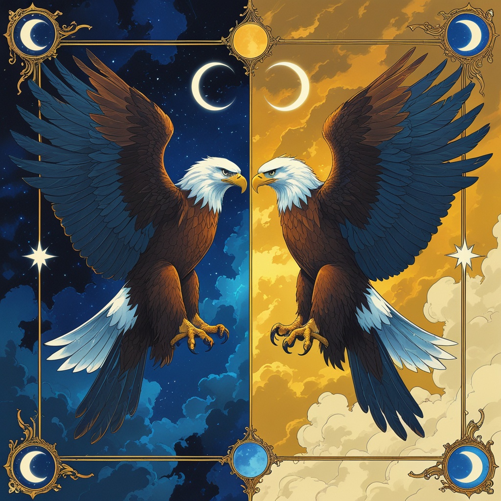Twin Eagles of the Divided Sky, the Paired Eagle Spirit, spirit animal of the Gemini ENTJ