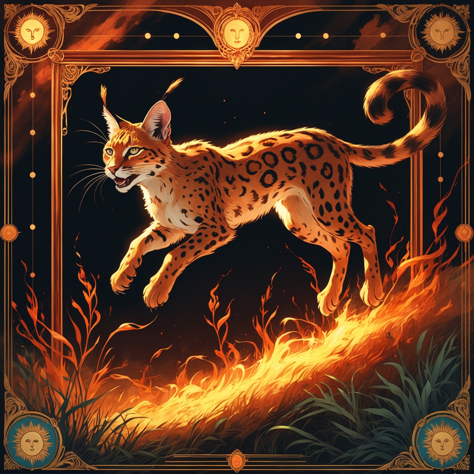 Serval of the Copper Grass, the Serval, spirit animal of the Leo ENFP