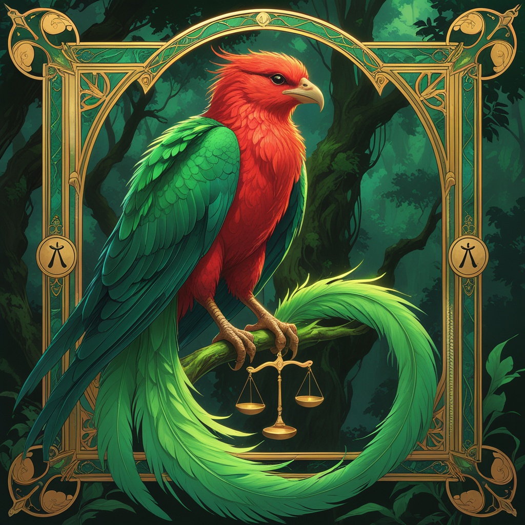 Quetzal of the Jade Canopy, the Resplendent Quetzal, spirit animal of the Libra ISTJ